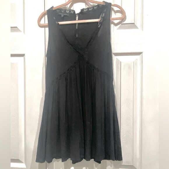 Kendall and Kylie pleated lace sleeveless black mini dress or top size S - Picture 4 of 12